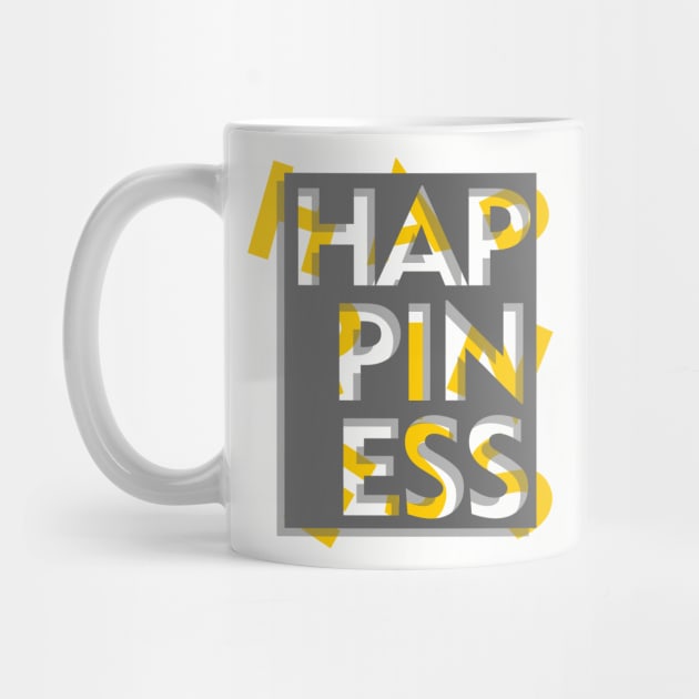 3d effect scrambled letter of happiness by Typography Dose